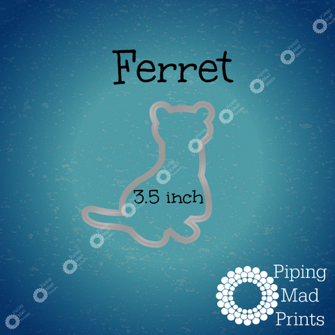 Ferret 3D Printed Cookie Cutter - 3.5 inch - Piping Mad Prints - Green Bros Collective