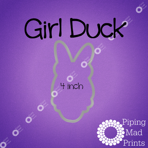 Girl Duck 3D Printed Cookie Cutter - 4 inch - Piping Mad Prints - Green Bros Collective
