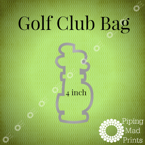 Golf Club Bag 3D Printed Cookie Cutter - 4 inch - Piping Mad Prints - Green Bros Collective