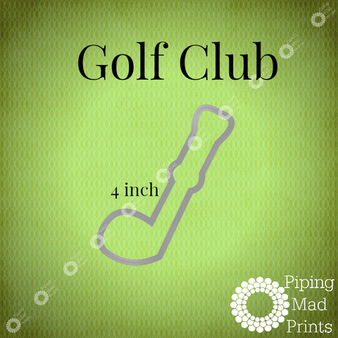 Golf Club 3D Printed Cookie Cutter - 4 inch - Piping Mad Prints - Green Bros Collective