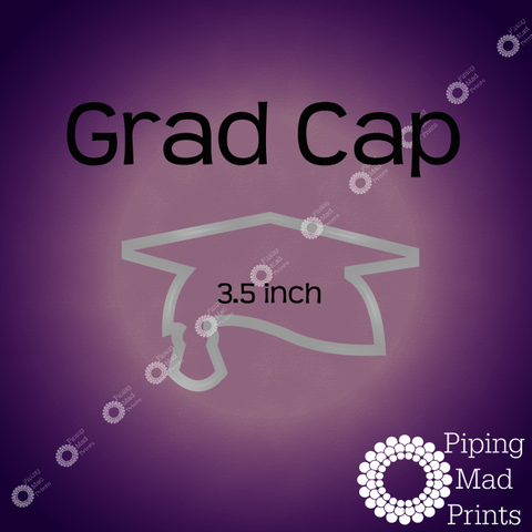 Grad Cap 3D Printed Cookie Cutter - 3.5 inch - Piping Mad Prints - Green Bros Collective