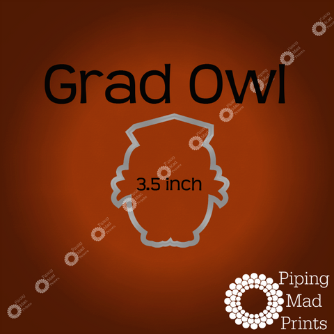 Grad Owl 3D Printed Cookie Cutter - 3.5 inch - Piping Mad Prints - Green Bros Collective