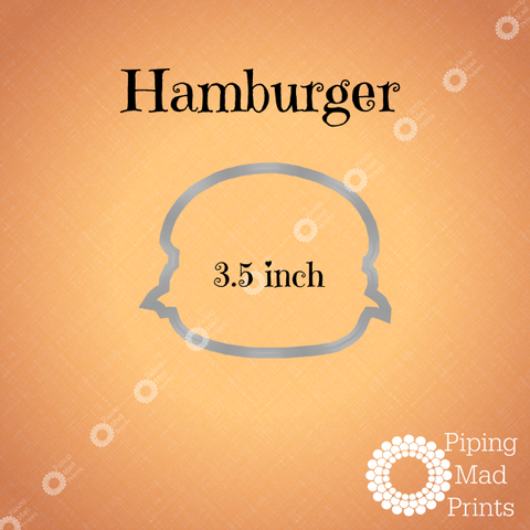 Hamburger 3D Printed Cookie Cutter - 3.5 inch - Piping Mad Prints - Green Bros Collective