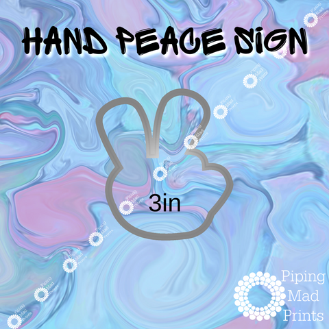 Hand Peace Sign 3D Printed Cookie Cutter