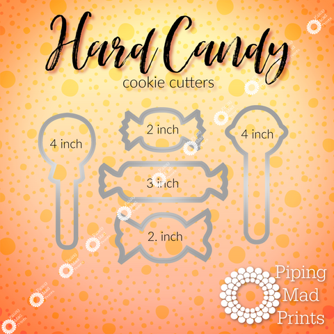 Hard Candy 3D Printed Cookie Cutter Set of 5 - 4 inch