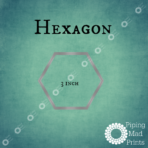 Hexagon 3D Printed Cookie Cutter - 3 inch - Piping Mad Prints - Green Bros Collective