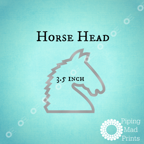 Horse Head 3D Printed Cookie Cutter - 3.5 inch - Piping Mad Prints - Green Bros Collective
