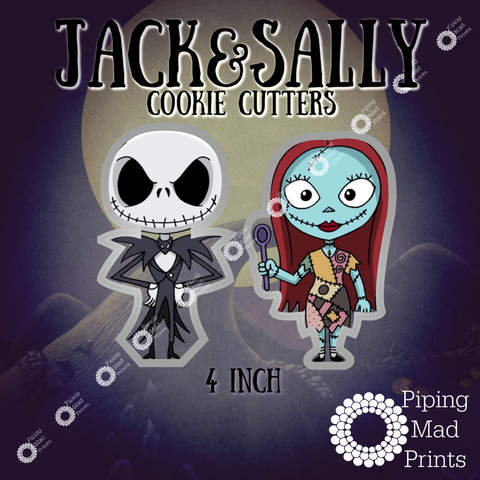 Jack & Sally 3D Printed Cookie Cutter Set of 2 - 4 inch
