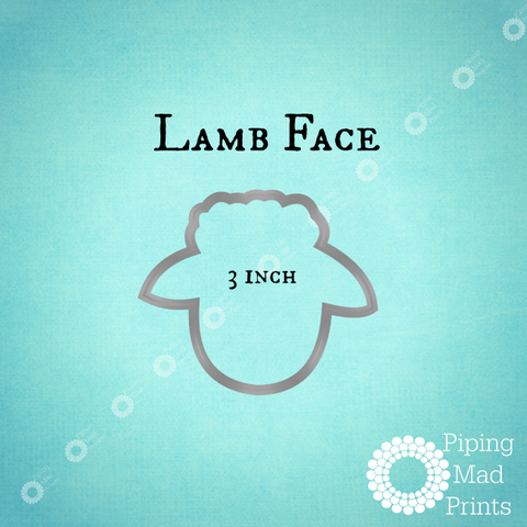Lamb Face 3D Printed Cookie Cutter - 3 inch - Piping Mad Prints - Green Bros Collective