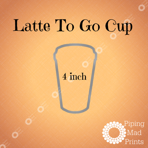 Latte To Go Cup 3D Printed Cookie Cutter - 4 inch - Piping Mad Prints - Green Bros Collective