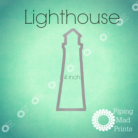 Lighthouse 3D Printed Cookie Cutter - 4 inch - Piping Mad Prints - Green Bros Collective