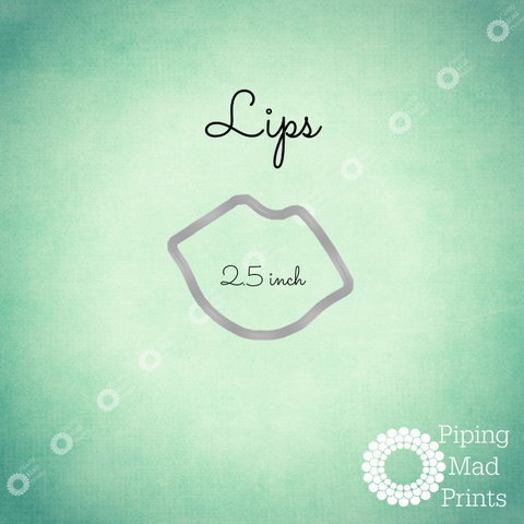 Lips 3D Printed Cookie Cutter - 2.5 inch - Piping Mad Prints - Green Bros Collective