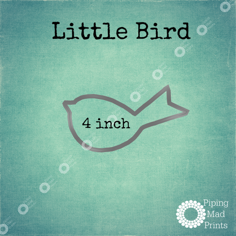 Little Bird 3D Printed Cookie Cutter - 4 inch - Piping Mad Prints - Green Bros Collective