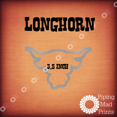 Longhorn 3D Printed Cookie Cutter - 3.5 inch - Piping Mad Prints - Green Bros Collective