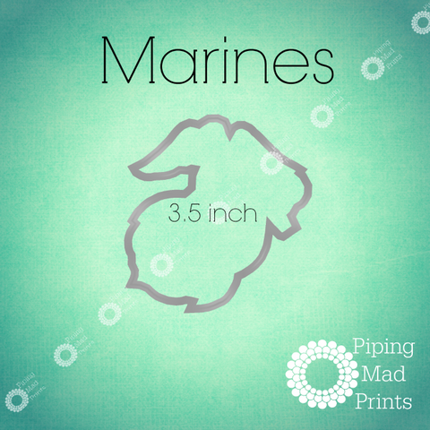 Marines 3D Printed Cookie Cutter - 3.5 inch - Piping Mad Prints - Green Bros Collective