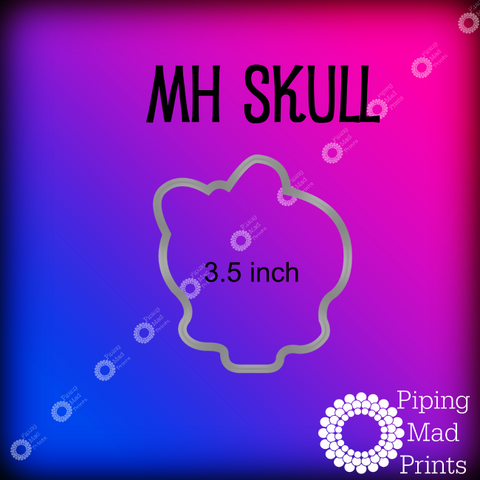 MH Skull 3D Printed Cookie Cutter - 3.5 inch - Piping Mad Prints - Green Bros Collective