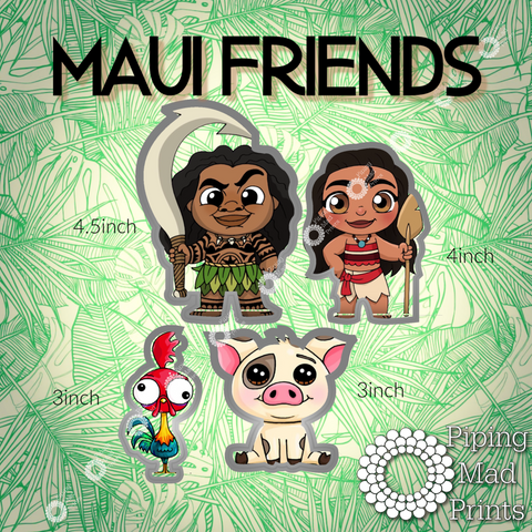 Maui Friends 3D Printed Cookie Cutter Set of 4