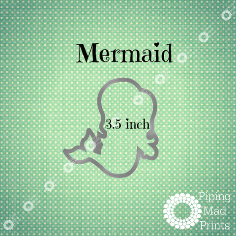 Mermaid 3D Printed Cookie Cutter - 3.5 inch - Piping Mad Prints - Green Bros Collective