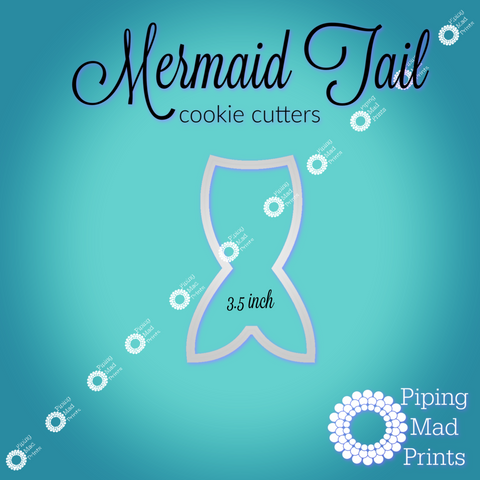 Mermaid Tail 3D Printed Cookie Cutter - 3.5 inch