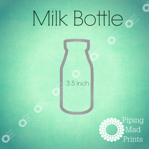Milk Bottle 3D Printed Cookie Cutter - 3.5 inch - Piping Mad Prints - Green Bros Collective