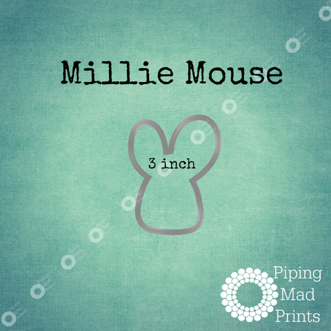 Millie Mouse 3D Printed Cookie Cutter - 3 inch - Piping Mad Prints - Green Bros Collective