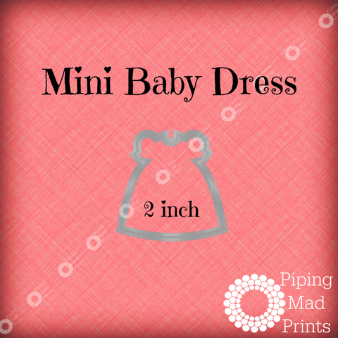 Mini Baby Dress 3D Printed Cookie Cutter - 2 inch - Piping Mad Prints - Green Bros Collective