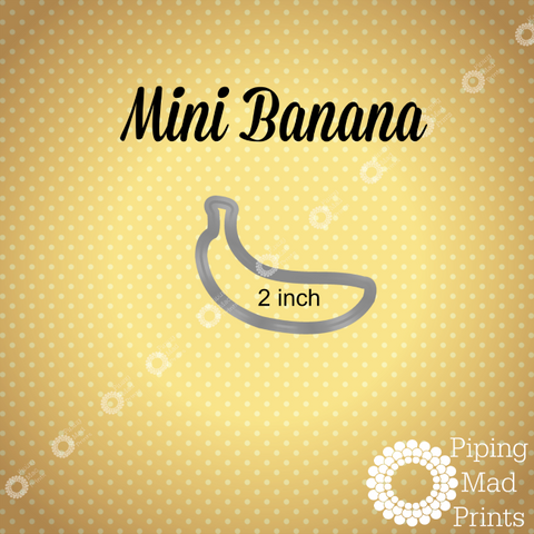 Mini Banana 3D Printed Cookie Cutter - 2 inch - Piping Mad Prints - Green Bros Collective