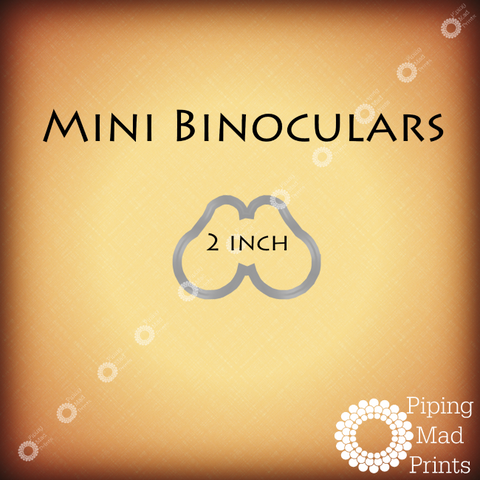 Mini Binoculars 3D Printed Cookie Cutter - 2 inch - Piping Mad Prints - Green Bros Collective