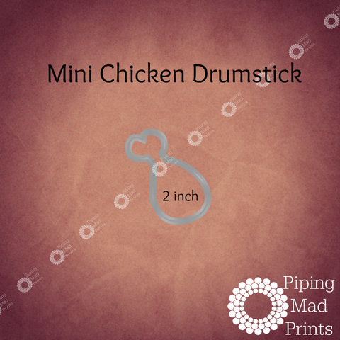 Mini Chicken Drumstick 3D Printed Cookie Cutter - 2 inch - Piping Mad Prints - Green Bros Collective