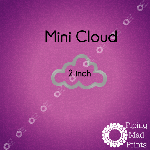 Mini Cloud 3D Printed Cookie Cutter - 2 inch - Piping Mad Prints - Green Bros Collective