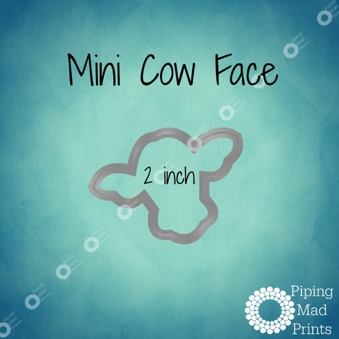 Mini Cow Face 3D Printed Cookie Cutter - 2 inch - Piping Mad Prints - Green Bros Collective