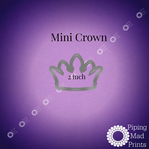Mini Crown 3D Printed Cookie Cutter - 2 inch - Piping Mad Prints - Green Bros Collective
