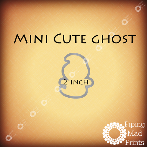 Mini Cute Ghost 3D Printed Cookie Cutter - 2 inch - Piping Mad Prints - Green Bros Collective