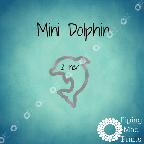 Mini Dolphin 3D Printed Cookie Cutter - 2 inch - Piping Mad Prints - Green Bros Collective