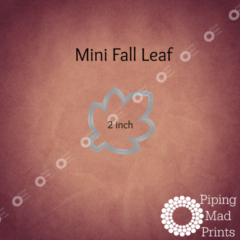 Mini Fall Leaf 3D Printed Cookie Cutter - 2 inch - Piping Mad Prints - Green Bros Collective
