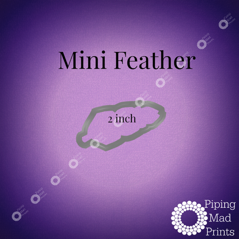 Mini Feather 3D Printed Cookie Cutter - 2 inch - Piping Mad Prints - Green Bros Collective