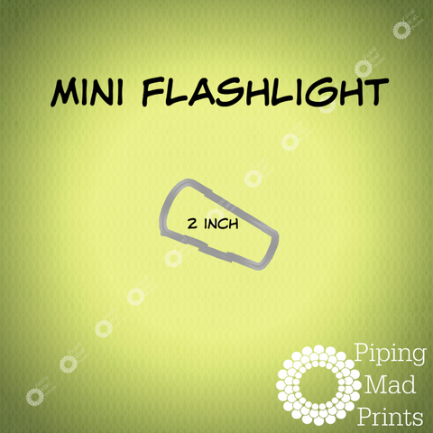 Mini Flashlight 3D Printed Cookie Cutter - 2 inch - Piping Mad Prints - Green Bros Collective