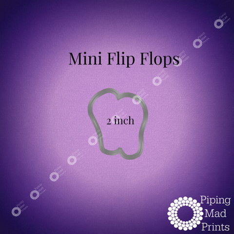 Mini Flip Flops 3D Printed Cookie Cutter - 2 inch - Piping Mad Prints - Green Bros Collective