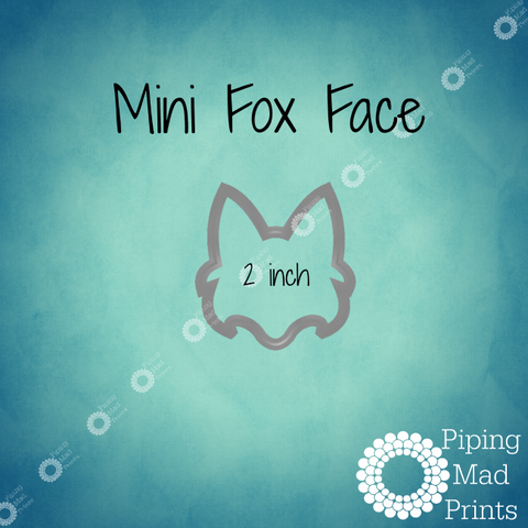 Mini Fox Face 3D Printed Cookie Cutter - 2 inch - Piping Mad Prints - Green Bros Collective