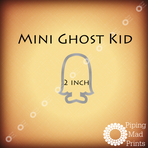 Mini Ghost Kid 3D Printed Cookie Cutter - 2 inch - Piping Mad Prints - Green Bros Collective