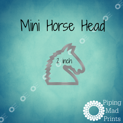 Mini Horse Head 3D Printed Cookie Cutter - 2 inch - Piping Mad Prints - Green Bros Collective