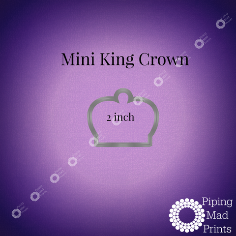 Mini King Crown 3D Printed Cookie Cutter - 2 inch - Piping Mad Prints - Green Bros Collective