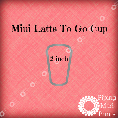 Mini Latte To Go Cup 3D Printed Cookie Cutter - 2 inch - Piping Mad Prints - Green Bros Collective