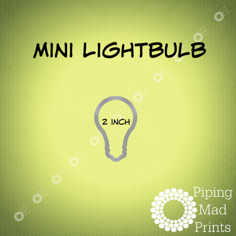 Mini Lightbulb 3D Printed Cookie Cutter - 2 inch - Piping Mad Prints - Green Bros Collective