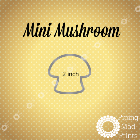 Mini Mushroom 3D Printed Cookie Cutter - 2 inch - Piping Mad Prints - Green Bros Collective