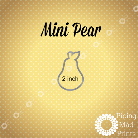 Mini Pear 3D Printed Cookie Cutter - 2 inch - Piping Mad Prints - Green Bros Collective