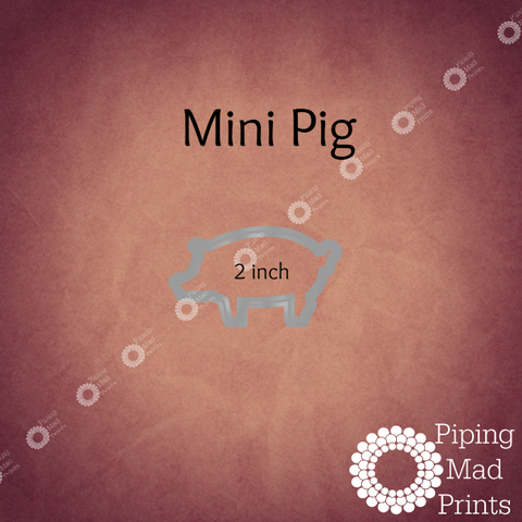 Mini Pig 3D Printed Cookie Cutter - 2 inch - Piping Mad Prints - Green Bros Collective