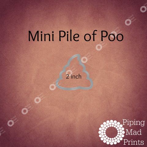 Mini Pile of Poo 3D Printed Cookie Cutter - 2 inch - Piping Mad Prints - Green Bros Collective