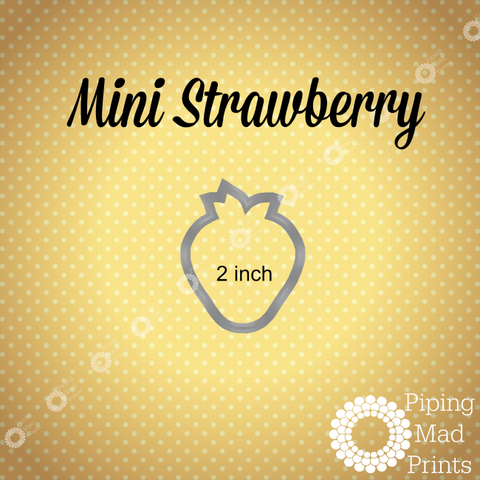 Mini Strawberry 3D Printed Cookie Cutter - 2 inch - Piping Mad Prints - Green Bros Collective