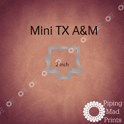 Mini Texas A&M 3D Printed Cookie Cutter - 2 inch - Piping Mad Prints - Green Bros Collective